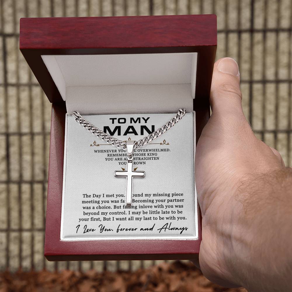 Cuban Chain with Artisan Cross Necklace For My Man