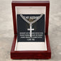 Artisan Cross Necklace For Husband on Cuban Chain w/ MC