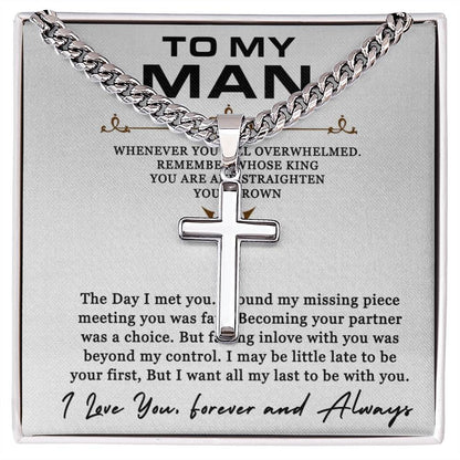 Cuban Chain with Artisan Cross Necklace For My Man
