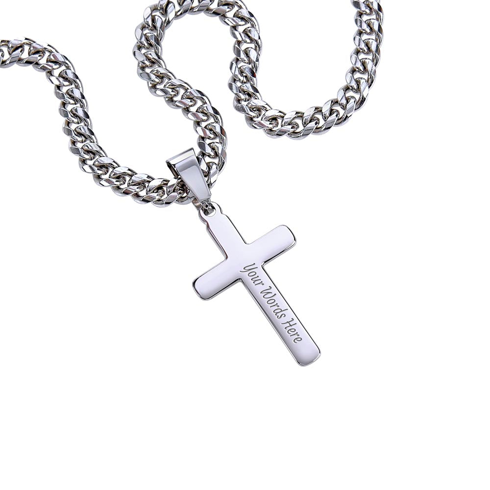 Cuban Chain with Artisan Cross Necklace For My Man