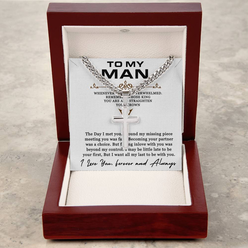 Cuban Chain with Artisan Cross Necklace For My Man