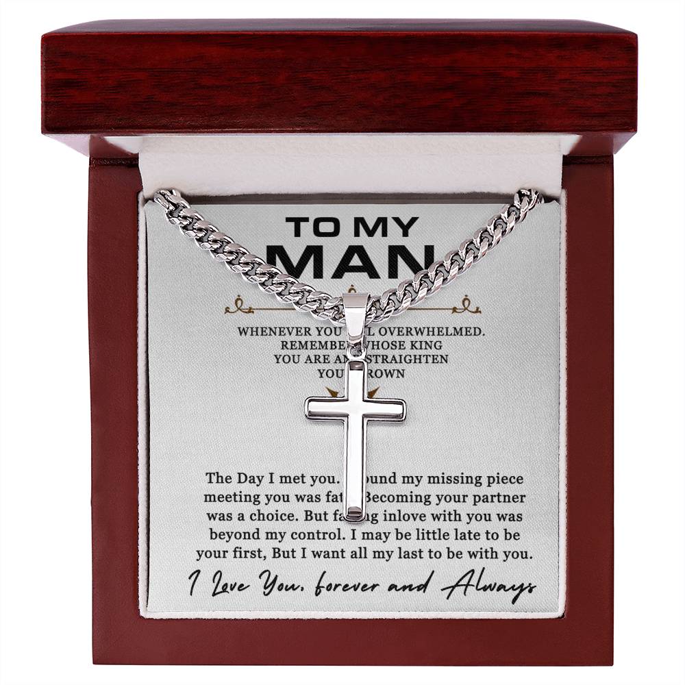 Cuban Chain with Artisan Cross Necklace For My Man