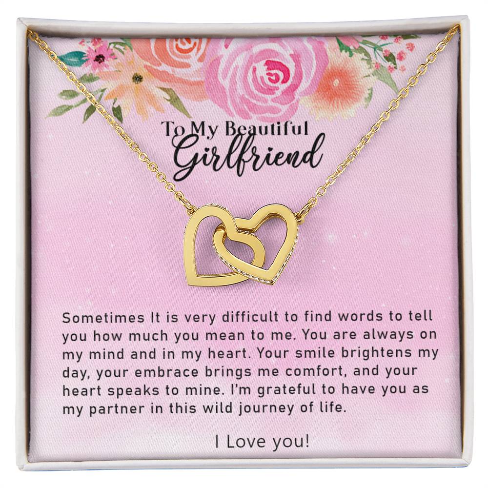 Interlocking Hearts Necklace - For Girlfriend