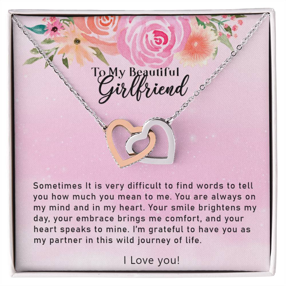 Interlocking Hearts Necklace - For Girlfriend
