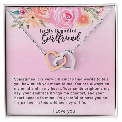Interlocking Hearts Necklace - For Girlfriend