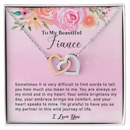 Interlocking Hearts Necklace - For Fiancé