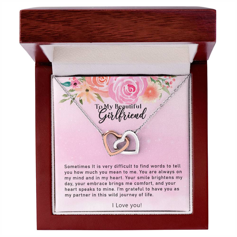 Interlocking Hearts Necklace - For Girlfriend